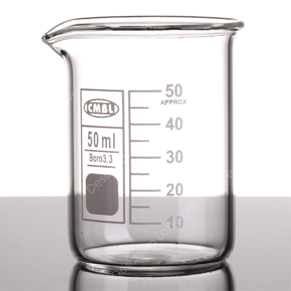 50mL Glass Beaker,Low Form Chemistry Laboratory Glassware