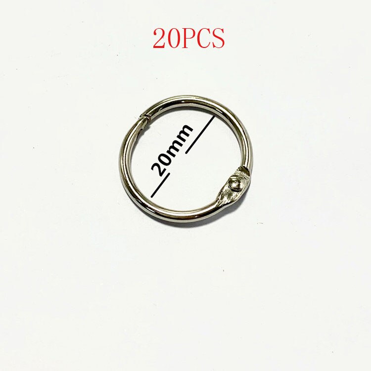 Metal ringbinder ringbinder ring hoop multifunktions nøglering ring bog binding ring kontorbindingsartikler: 20 stk 20mm