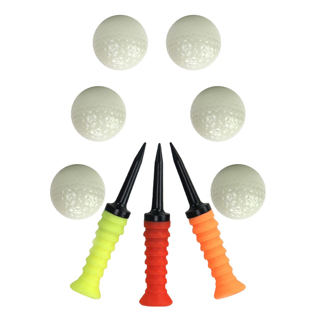 6x lysande flytande golfbollar och 3x lätta golfutslagsplatser ersättande slumpmässiga färger golfentusiast