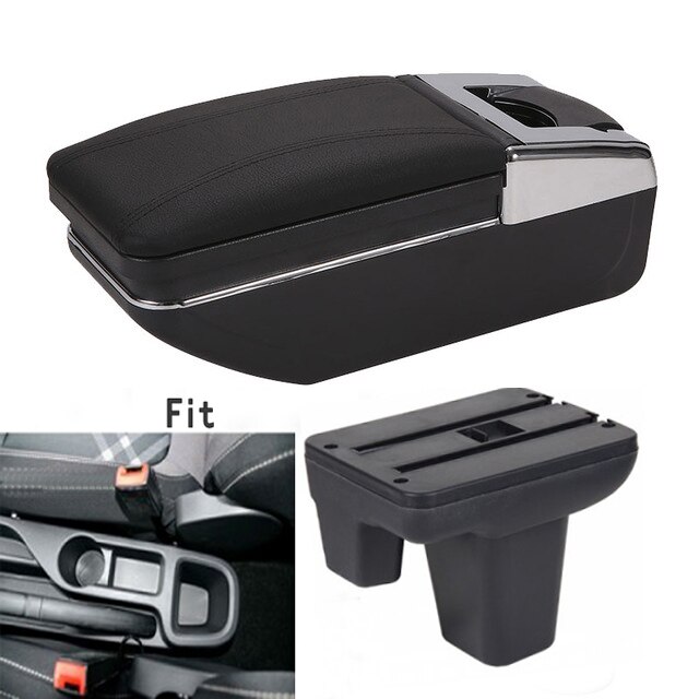 For MorrisGaragesMG3 mg3 mg3s armrest box central Store content box cup holder ashtray interior + 7USB: a-Black black line