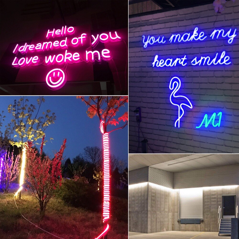 Rgb Led Neon Licht Eu Power 220V Led Neon Lamp Outdoor Night Verlichting Neon Sign Diode Led Licht