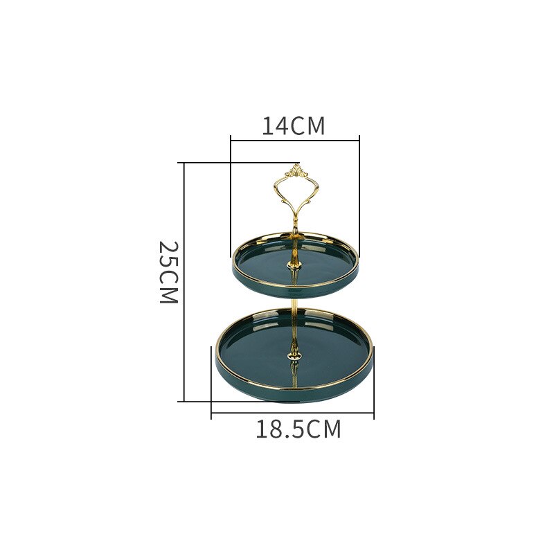 2 & 3 Tier Ceramic Plate Gold Rim Cake Stand Fruit Dessert Dish Home Party Decoration Porcelain Pastry Serving platter: A01 Two layer