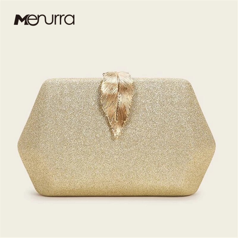 Sac à main de soirée de paillettes de serrure en métal de de feuille de des femmes sac à main dames sacs de soirée sac à bandoulière de fête de mariage