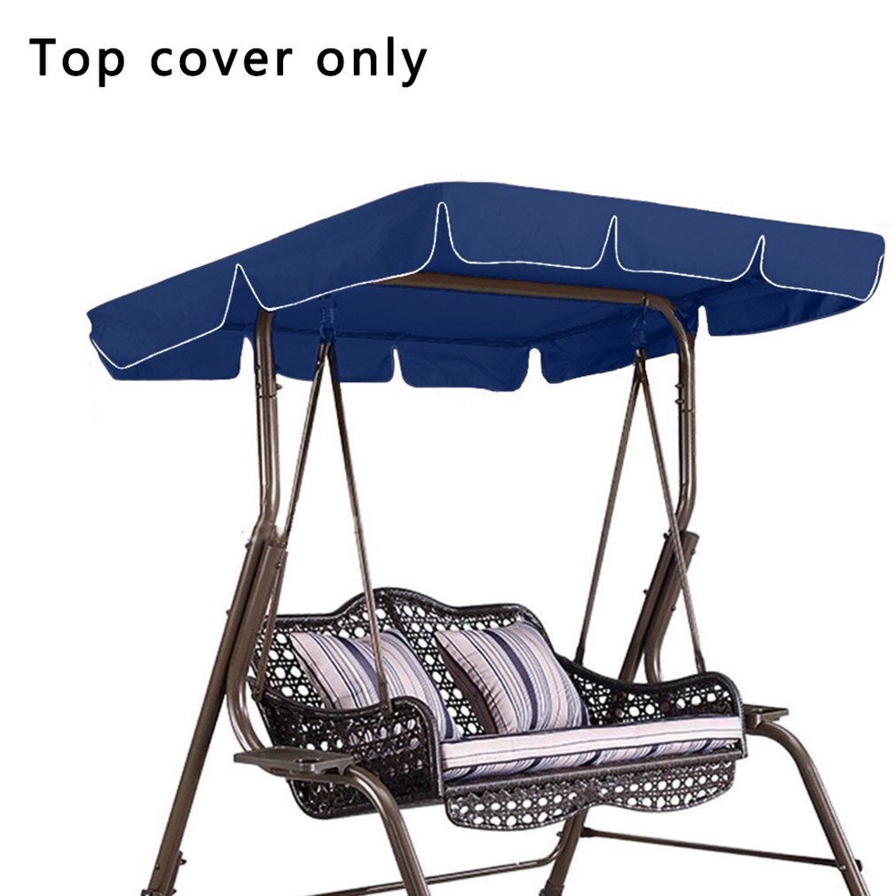 Garden Swing Chair Canopy Cover Shade Sail Waterproof UV Resistant Outdoor Yard Hammock Tent Swing Top Cover NO Fade: blue 190X132X15cm