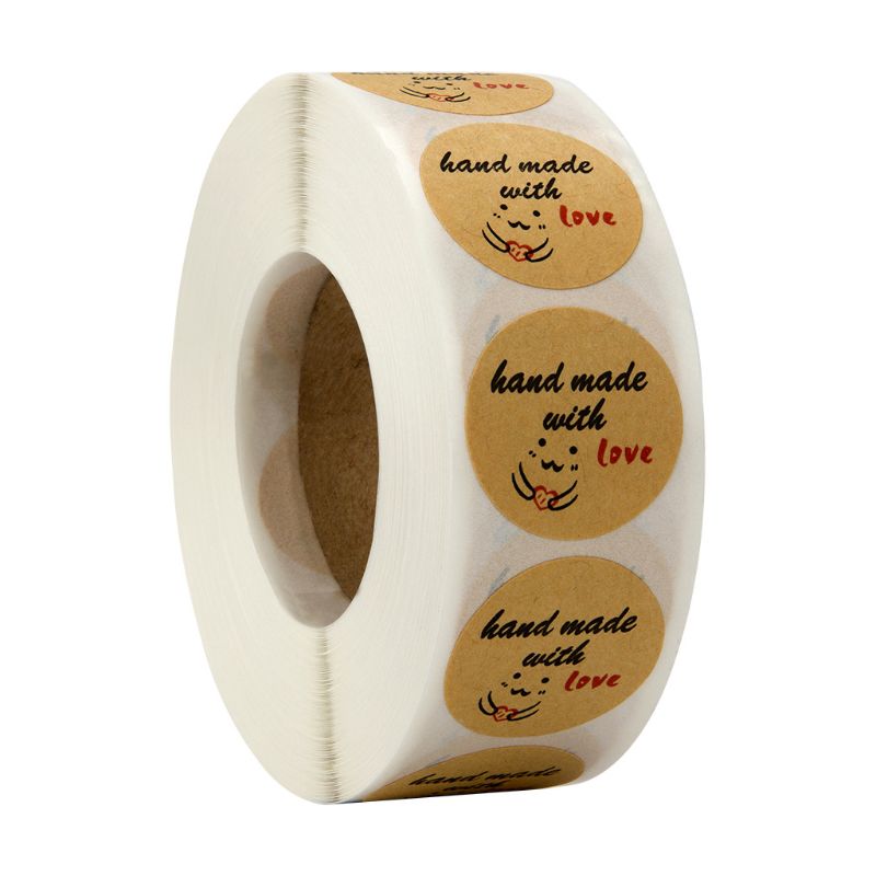 500 Pcs / Roll Sealing Sticker Labels Happy Sticky Stickers Baking Paper K4UA: 9FF202063