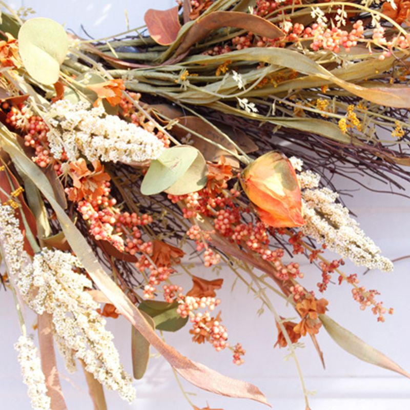 24 inch Artificial Fall Harvest Fall wreaths for Front door Thanksgiving Decor