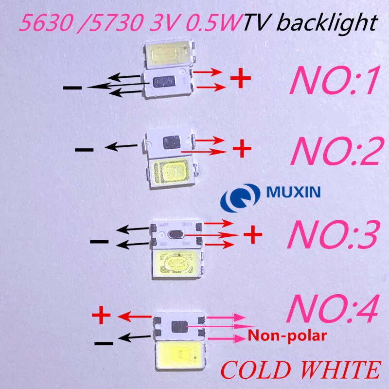 Samsung Seoul lextar uni 5630 5730 3V 0.5W 1W LED TV backlight SMD LED 1000pcs 500pcs