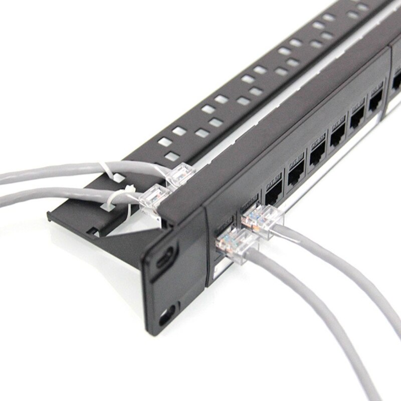 Cable Rackmount Wall Mount 24 Port Unshielded Keystone Jacks Blank Patch Panel