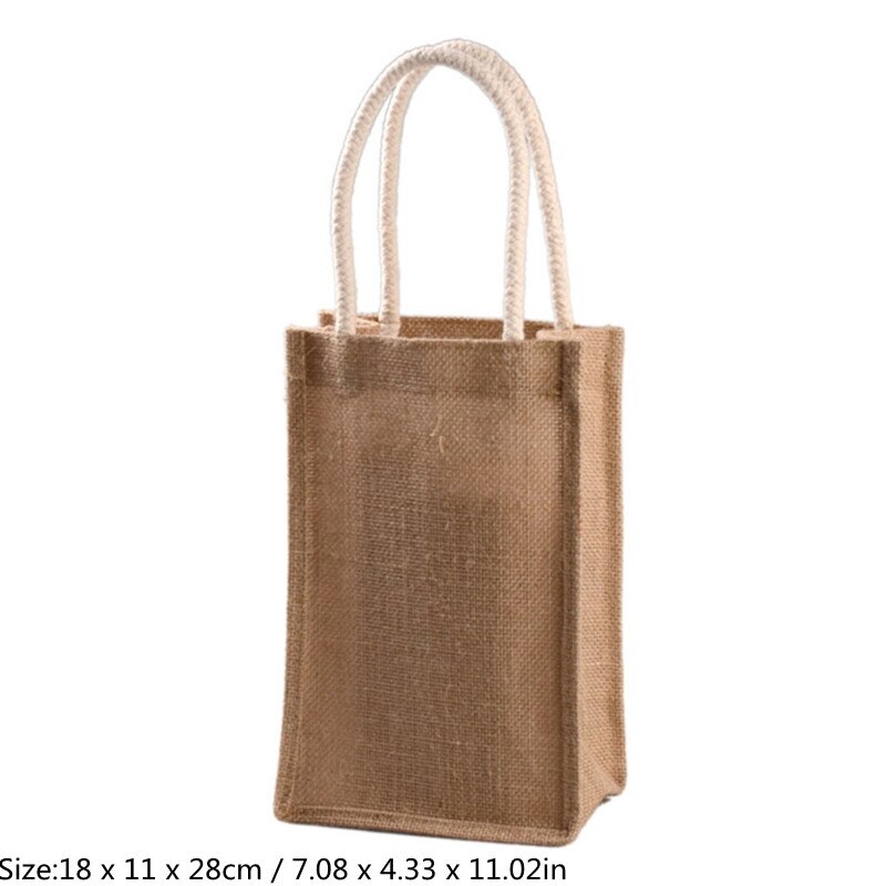 Durevole tela da imballaggio Tote Shopping Bag borsa della spesa riutilizzabile in iuta con manico decorazione fai da te pittura Bookbag scuole borsa da spiaggia: Size 8