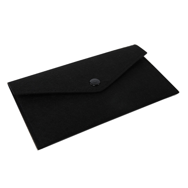 Felt Coin Purse Wallet Bag Change for Key Card Holder Credit Card Holde: black