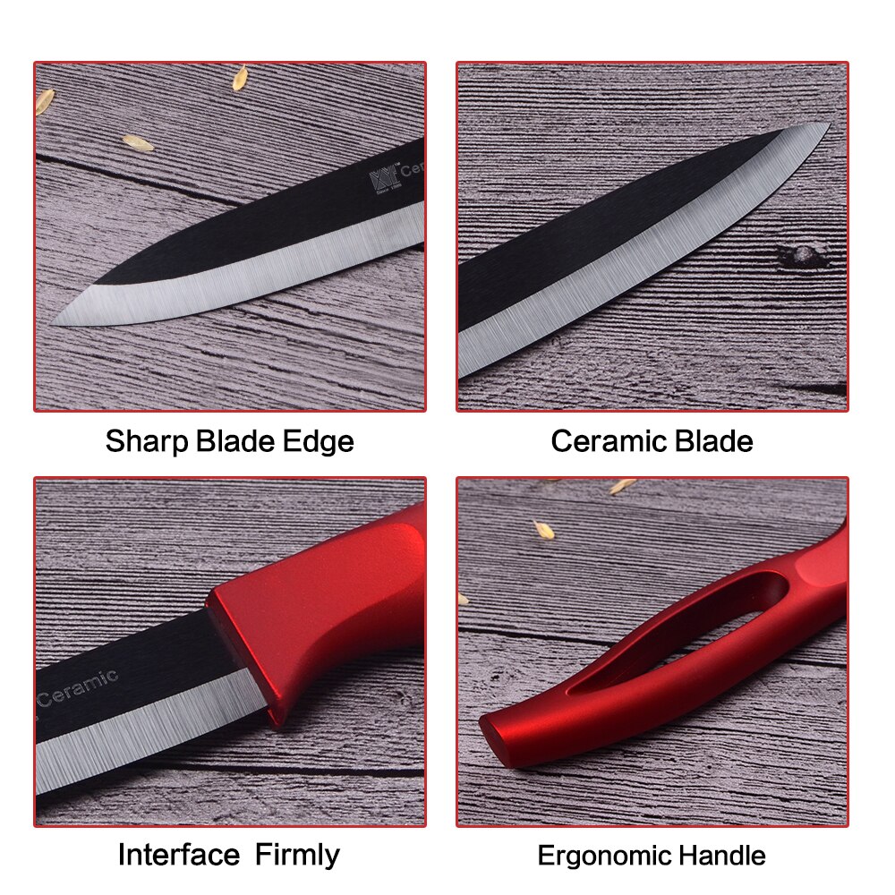 Xyj kökskniv keramisk kniv matlagningsset 3 " 4 " 5 " 6 " tum + skalare skönhetsblad skala frukt vege kockkniv köksredskap