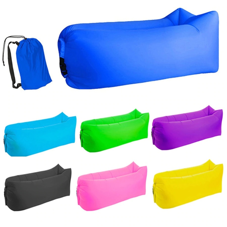 Canapé gonflable banane canapé lumière sac de couchage étanche air camping canapés de couchage adulte plage chaise longue pliage rapide