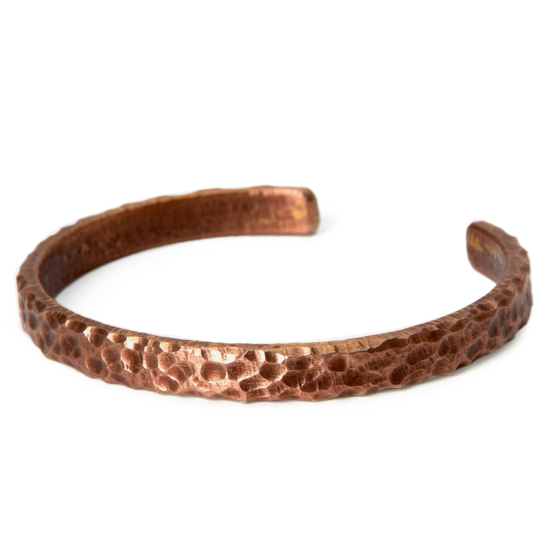 Hammered Solid Copper Metal Bracelet Rustic Vingtage Punk Unisex Cuff Bangle Viking Handmade Jewelry for Men Women