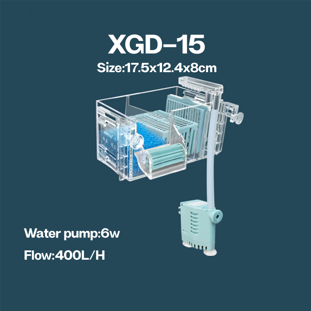 Aquarium Wall-Mounted Waterfall Filter Roller, ,Circulating Oxygen genation,Multi-Layer Fish Tank Top Filter