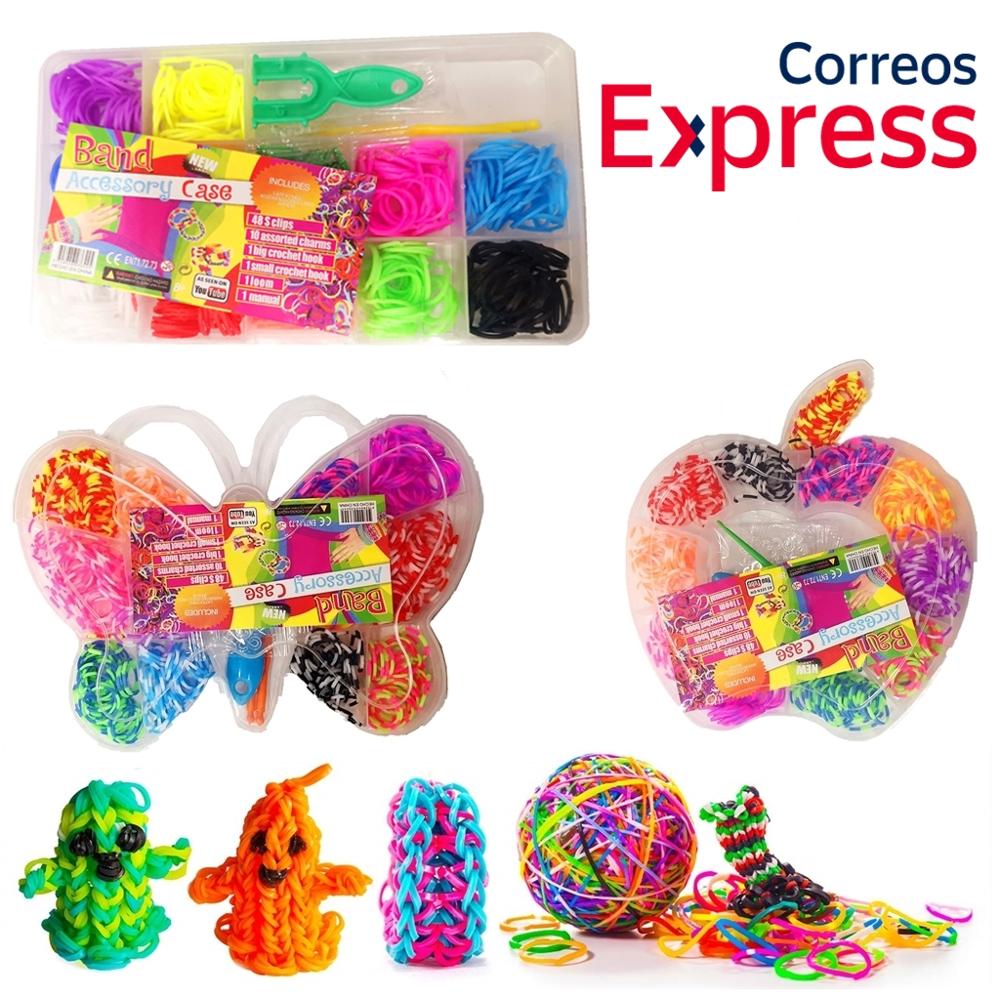 3x Cajas de Gomas elasticas para Hacer Pulseras Gomitas Bandas de Silicona de Colores Looms Band para Manualidades para Niños