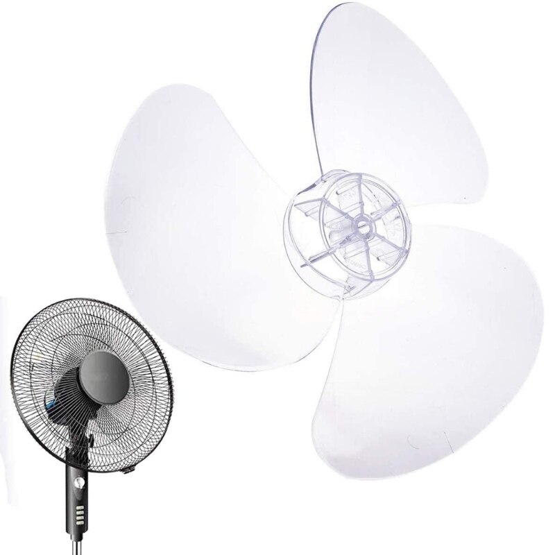 3 Leaves Clear Plastic Fan Blade Replacement for 12 Inch Pedestal Fan Stand Fan Table Fan Accessories