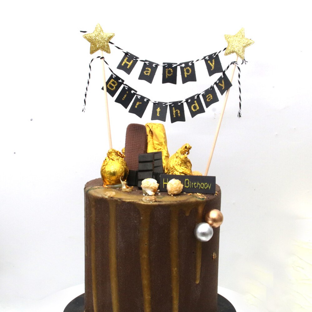 Tårta grattis på födelsedagen liten flagga cupcake bröllopsdagsfest logotyp barn baby shower födelsedagstårta dekoration