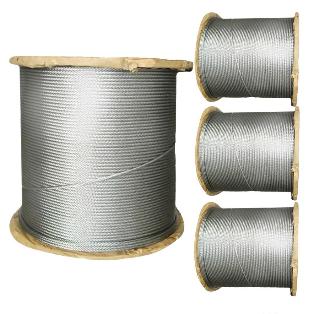 100M SS316 marine grade stainless steel wire rope cable 7X7 Structure rope 0.5MM 1MM 1.2MM 1.5MM diameter