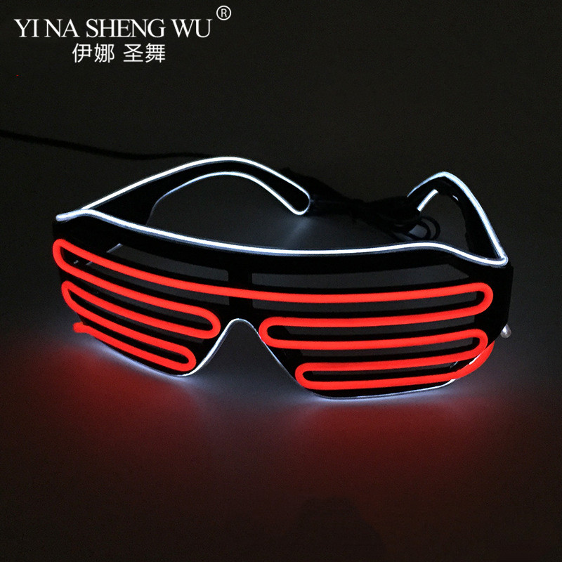 Men Glowing Tie EL Wire Neon LED Luminous Tie Glasses Cosplay Party Haloween Christmas Luminous Light Up DJ Bar Club Stage Prop: GRAY