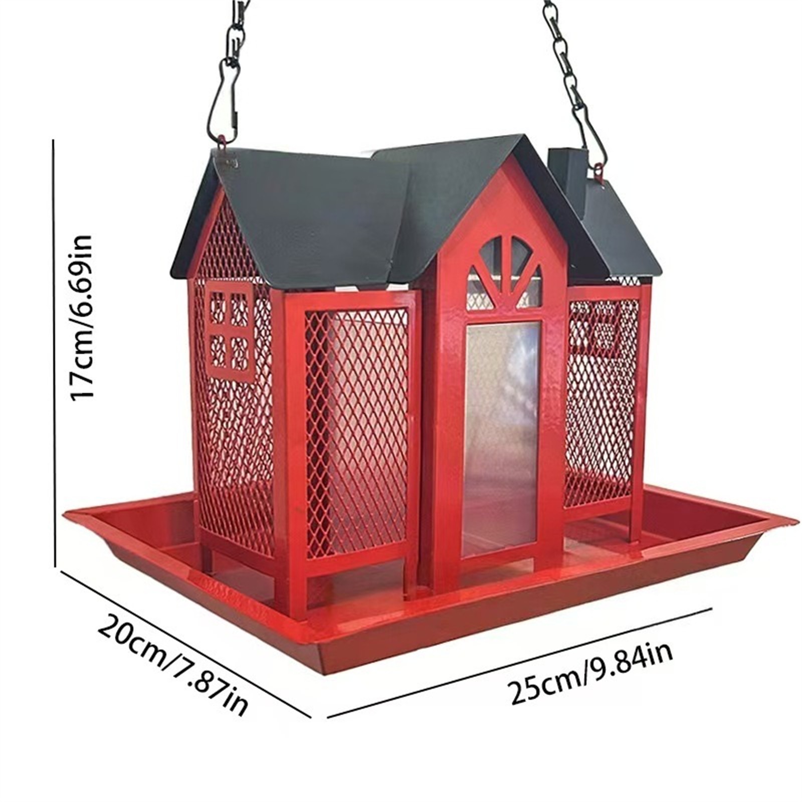 Vogelvoeders voor buitenshuis Metalen vogeltuinvoeders Regen-/winddicht Cottage Vogelvoeder Vogelvoeder met grote capaciteit