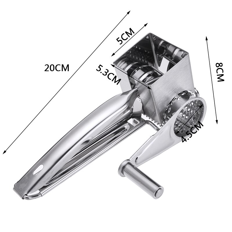 Rotary Cheese Grater Hand Held Rotary Cutter Slicer Shredder Multifunction Stainless Steel Cheese Slicer Tool with 4 Planer Tool