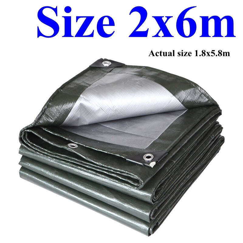 Lona de PE impermeable para jardín, toldo para exteriores, vela de sombra, barco de Camping, camión, dosel de suelo, casa de mascotas, tela impermeable: 2x6m