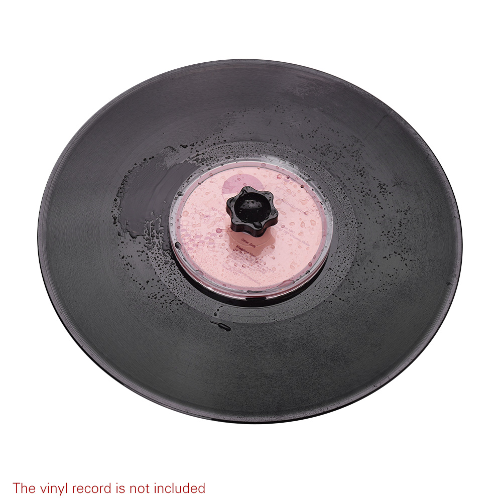 Electric Music Record Cleaner Clamp Vinyl Record Lable Saver Protector Waterproof Acrylic Clean Tool with Cleaning Cloth