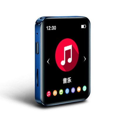 BENJIE X1 reproductor de MP3 Bluetooth 16GB Mini pantalla táctil reproductor de música compatible con Radio FM reproductor de Video E-book incorporado altavoz: Azul / 8 GB