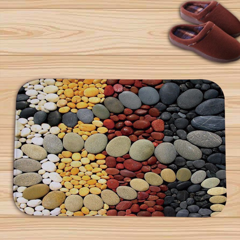 3D tapis de pierre de galets paillassons tapis de porte cuisine extérieure salon tapis de sol tapis zone imperméable couloir bienvenue tapis de sol tapis: TMD0008