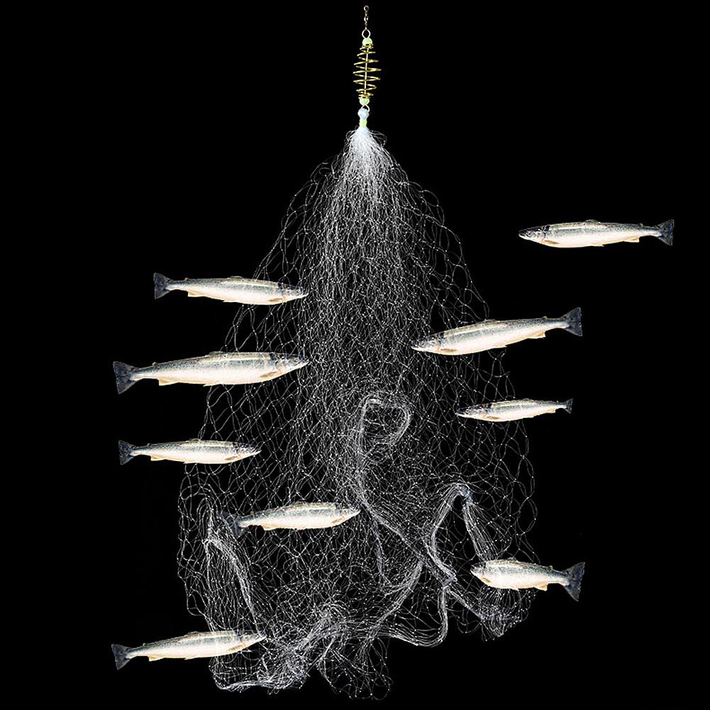 Shoal Fishing Net Small Mesh Netting with Night Luminous Beads Ball Ring Bearing Solid Connector Fishing Tool