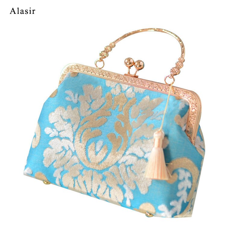 Alasir Chinese Style Jacquard Banquet Handbags Retro Women Handmade Bags Vintage Cheongsam Shoulder Bags