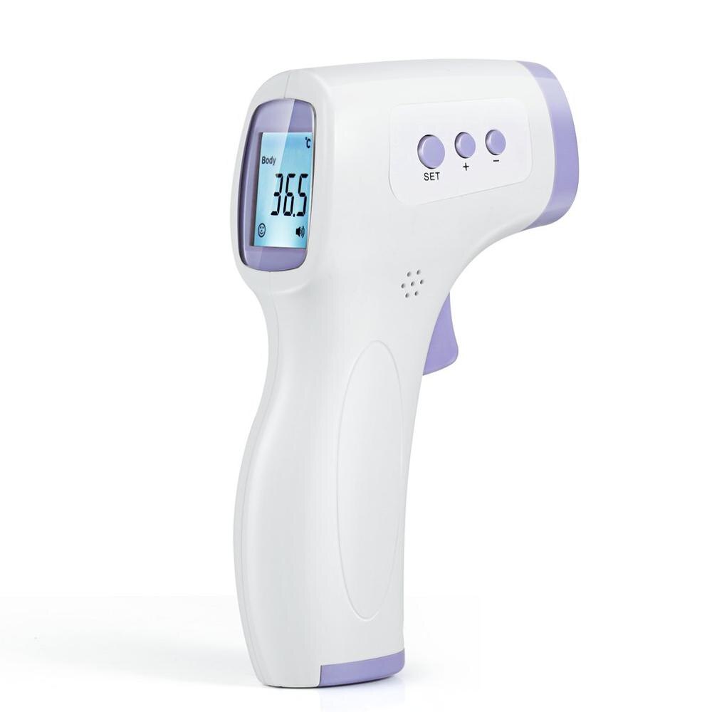 Pande krop berøringsfri termometer infrarødt termometer baby voksne udendørs hjem digital infrarød feber øre termometer: Hvid