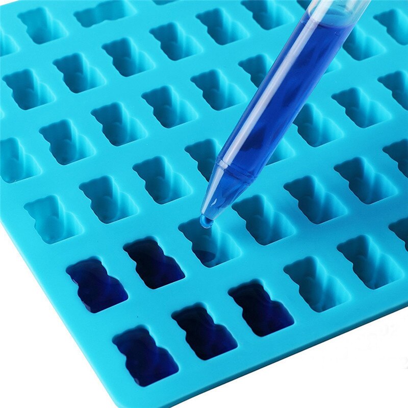 53 Cavity Silicone Gummy Bear Candy Mold Chocolate Mould Gummie Maker with A Dropper Kids Birthday