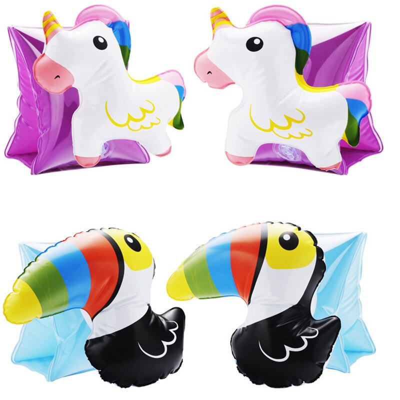 1 par uppblåsbara rullar unicorn flamingo simning arm cirkel ringar rör band ärm flyter säkerhet liv för barn nybörjare