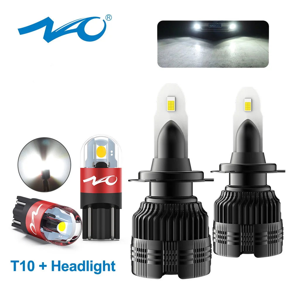 NAO H7 H4 LED Headlight H11 HB4 HB3 H1 H8 H9 9006 9005 W5W 5W5 Car Fog Bulb 6000K White Mini Size 30W 12V Auto Accessories Lamp: Crystal Blue / H8