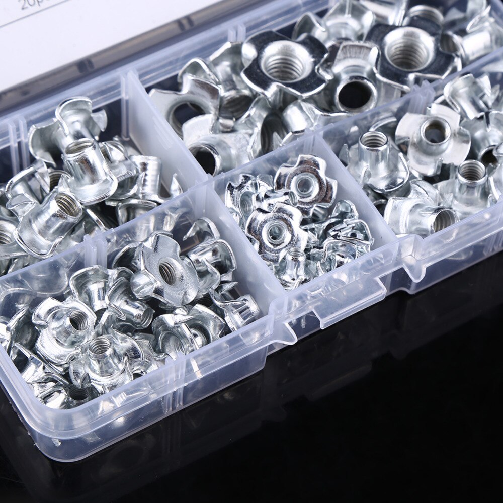 120pcs Four-needle Blind Rivet Nuts For Wood M3, M4, M5, M6, M8
