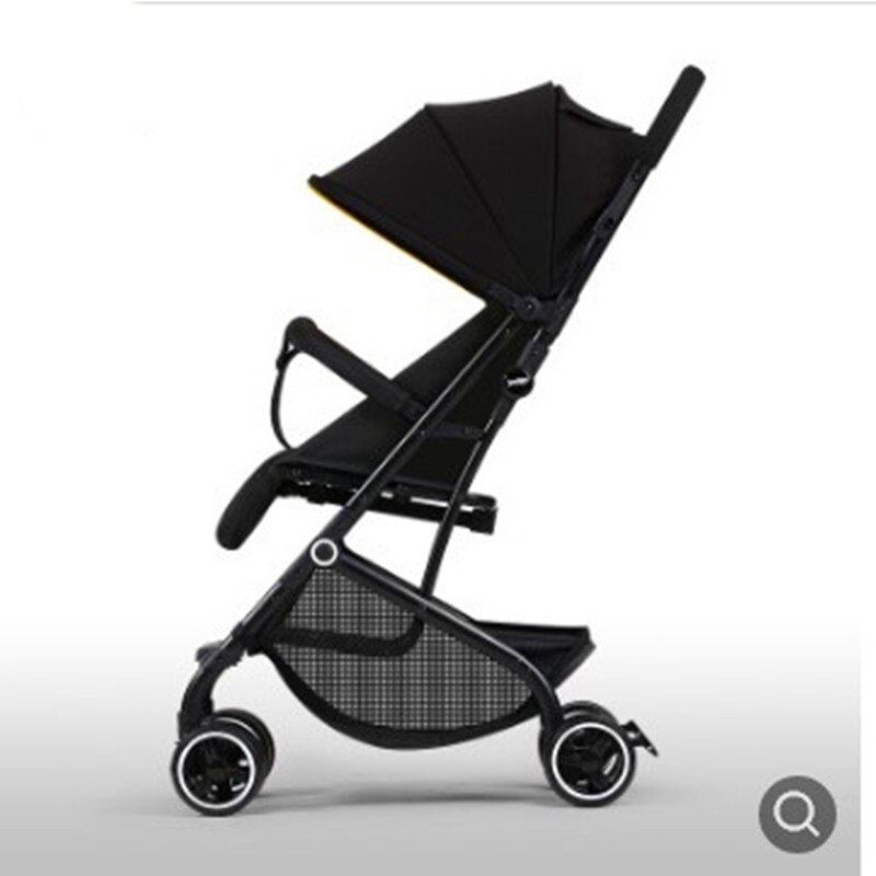 Cochecito de bebé ultraligero, plegable, portátil, de 0/1 a 3 años: Negro