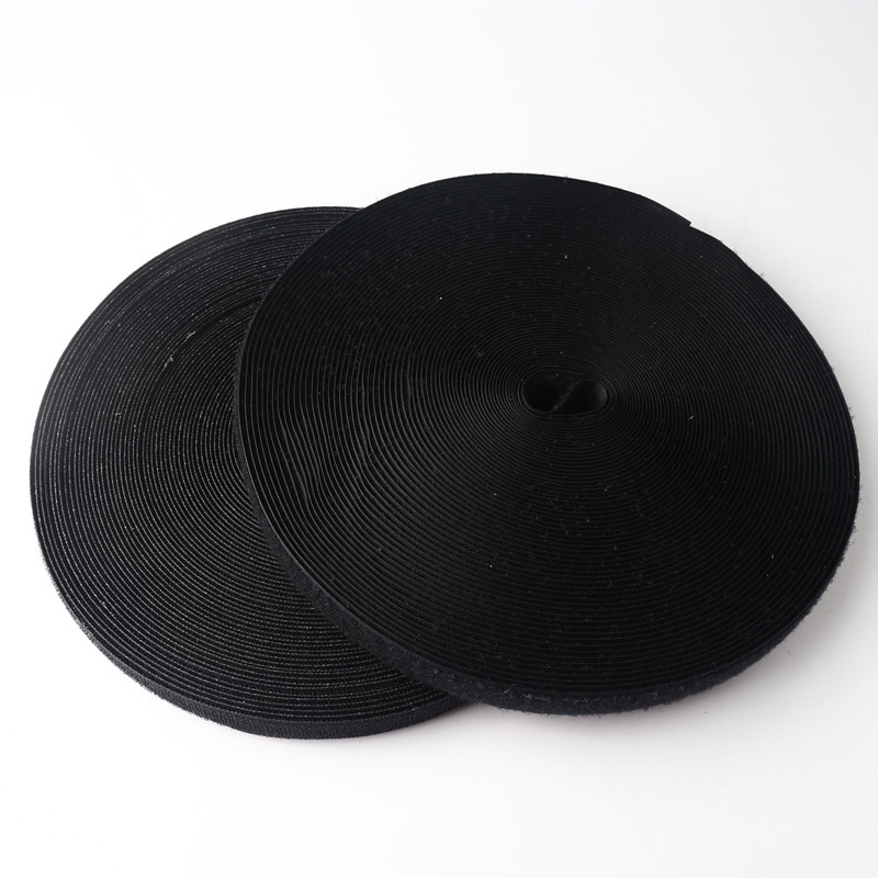 20Mm Self-Adhesive Velcro Color Hook and Loop Self-Adhesive Buckle Belt Clothing Backpack Diy Hand-Sewn Jewelry Accessories 2M: Black 2m