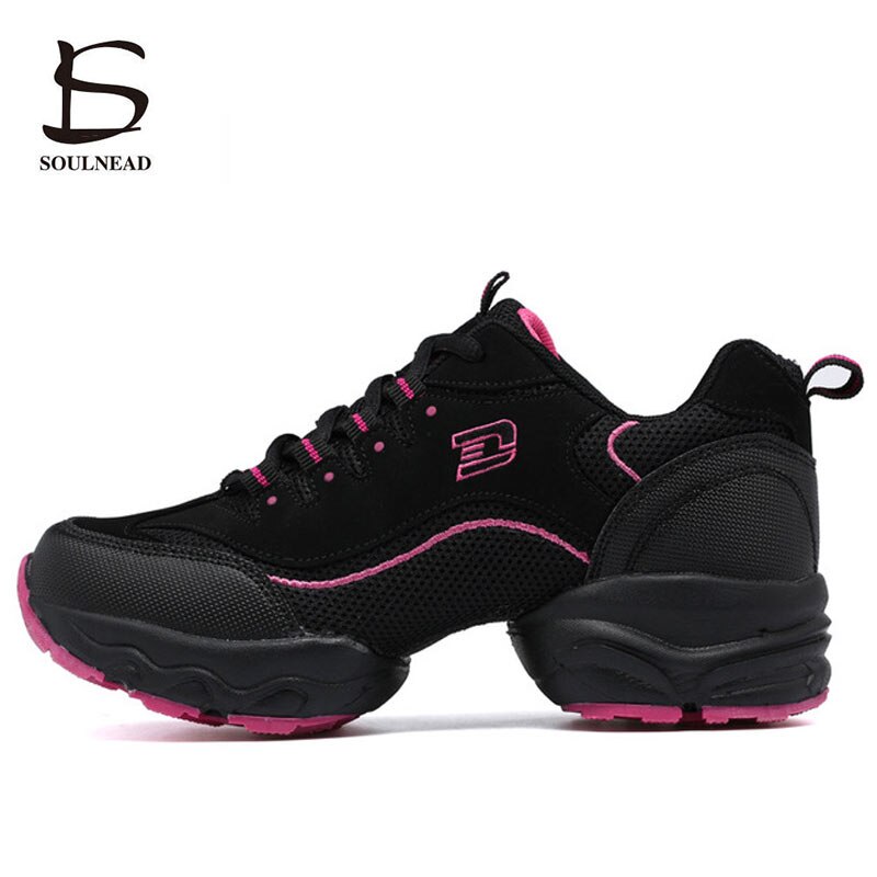 Stijl Vrouw Moderne Hip Hop Dance Sneakers Wit Zwart Zachte Zool Jazz Dansschoenen Dames Praktijk Dans Schoenen Maat 35-41