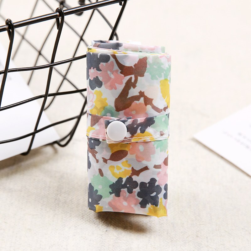 Flamingo bag Many Colors polyester Foldable Recycle Shopping Bag Eco Reusable Tote Bag Cartoon Floral Fruit Vegetable Grocery: CJ xiaohua