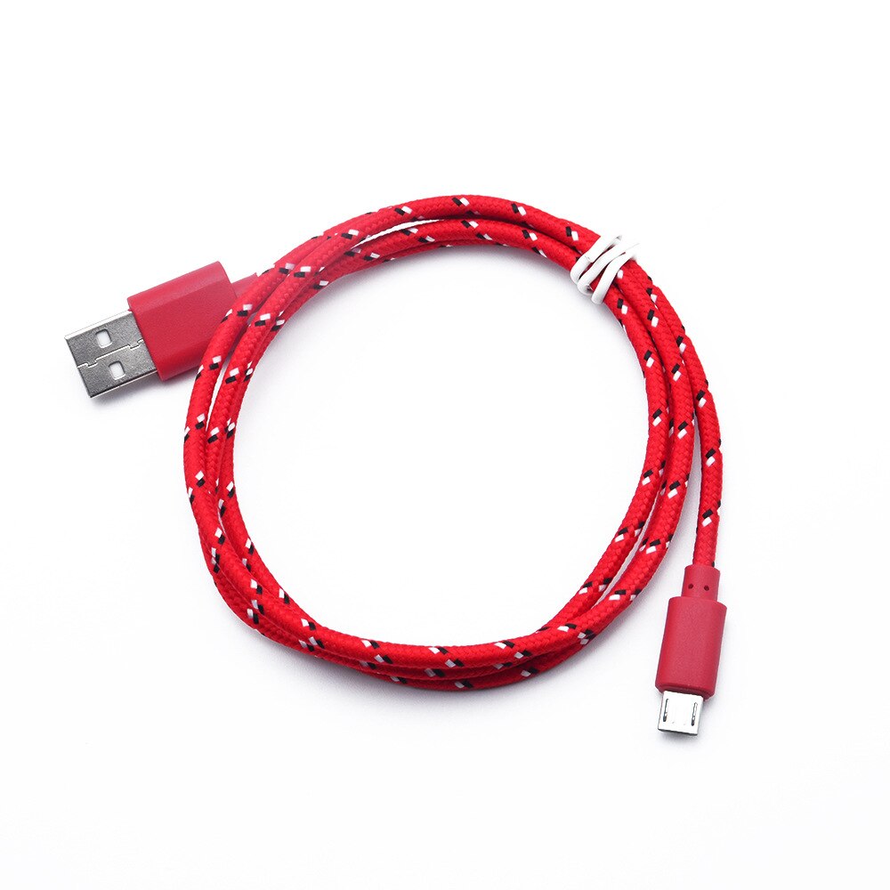 Gevlochten Aluminium Micro USB Data & Sync sneller Charger Kabel Voor Android Telefoon prolunga usb usb verlengkabel kabel mini usb: Red