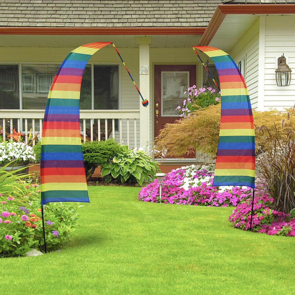 Regenboog Swooper Vlag met Pole Kit, LGBT Pride Veer Vlag Perfect Als Tuin Decoraties
