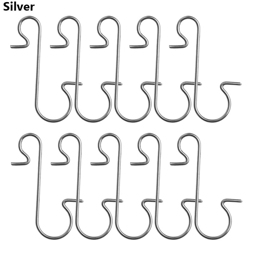 Hangers Home Party Metal Christmas Tree Hanging Xmas Tree Decoratio Christmas Ornament Hooks Stainless Steel Hooks: silver