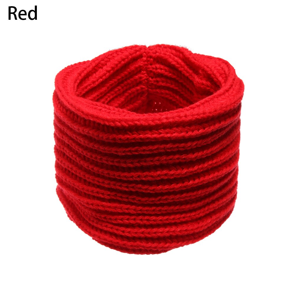 Nowe mody dzieci szalik dziewczyny chłopcy zima ciepły kołnierz szyi śliniaczek szaliki stałe dzianiny kołnierz zimowy ciepły szalik: czerwony