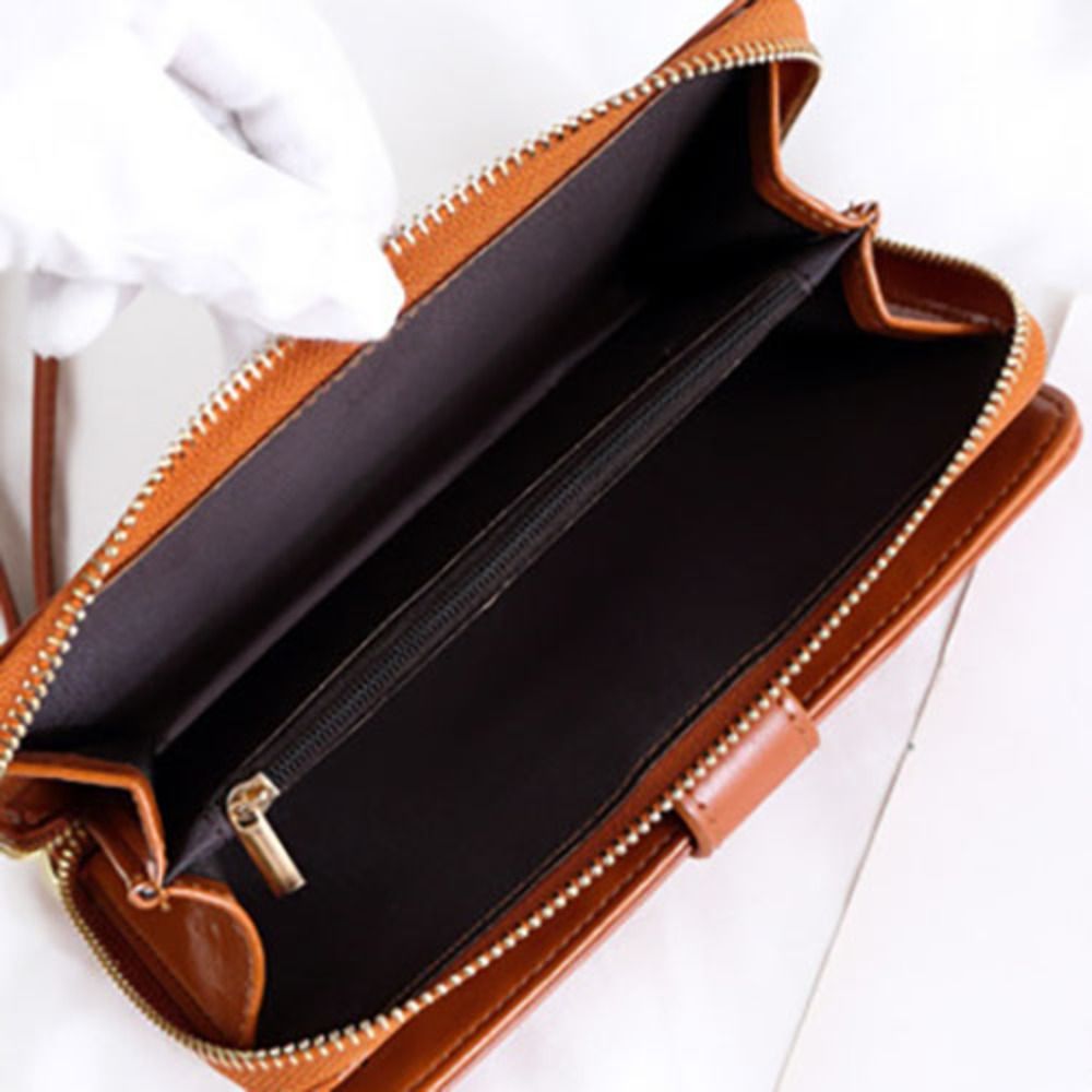 Wodoodporna torebka ze skóry pu, długi portfel na zamek błyskawiczny, składany, dwustronny portfel o dużej pojemności, wielofunkcyjny damski, męski, na karty