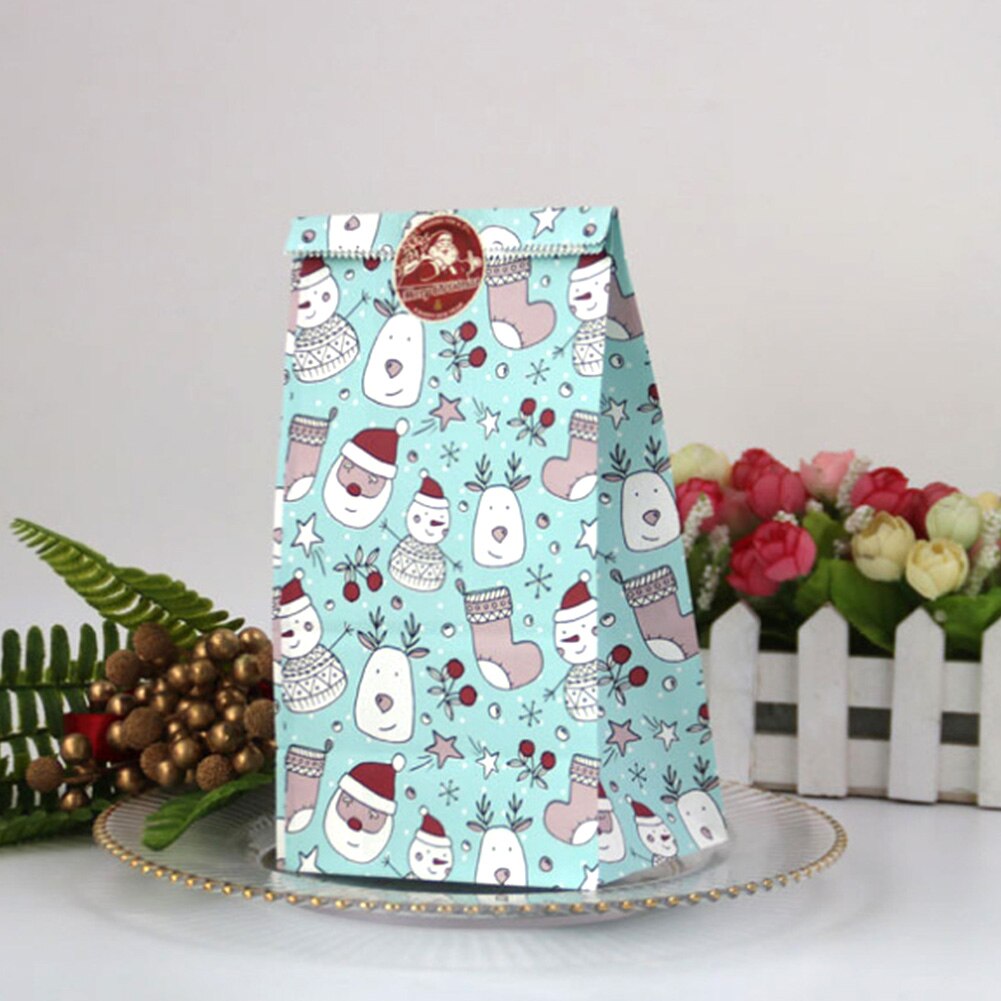 24 stk taske bærbar sæk juledekoration adventskalender genanvendelig nedtælling slik diaper papir bryllup