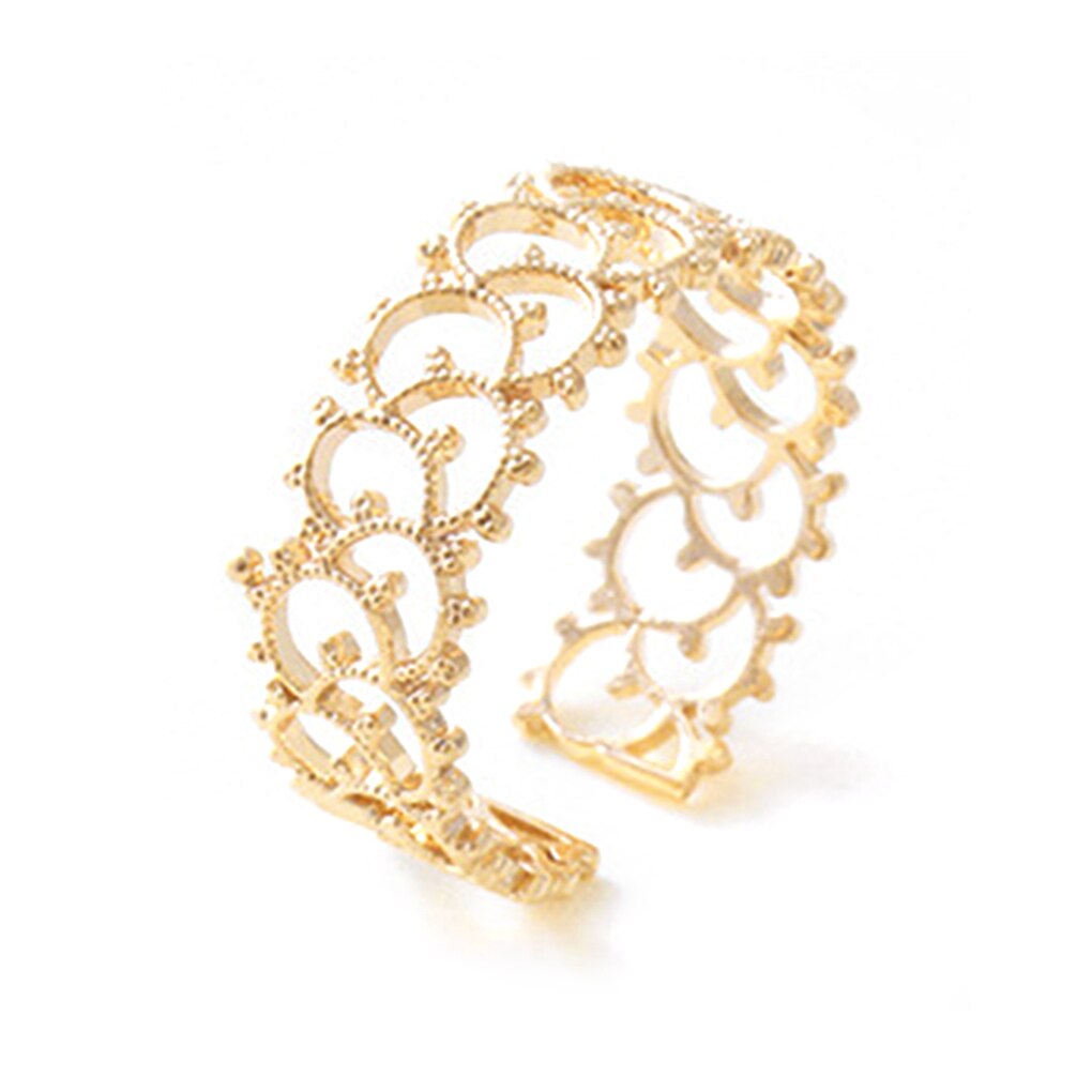 Lovely Women Hollow Flower Rings Cute Copper Girl Adjustable Rings Prom Wedding Night Party Jewelry: NO.2