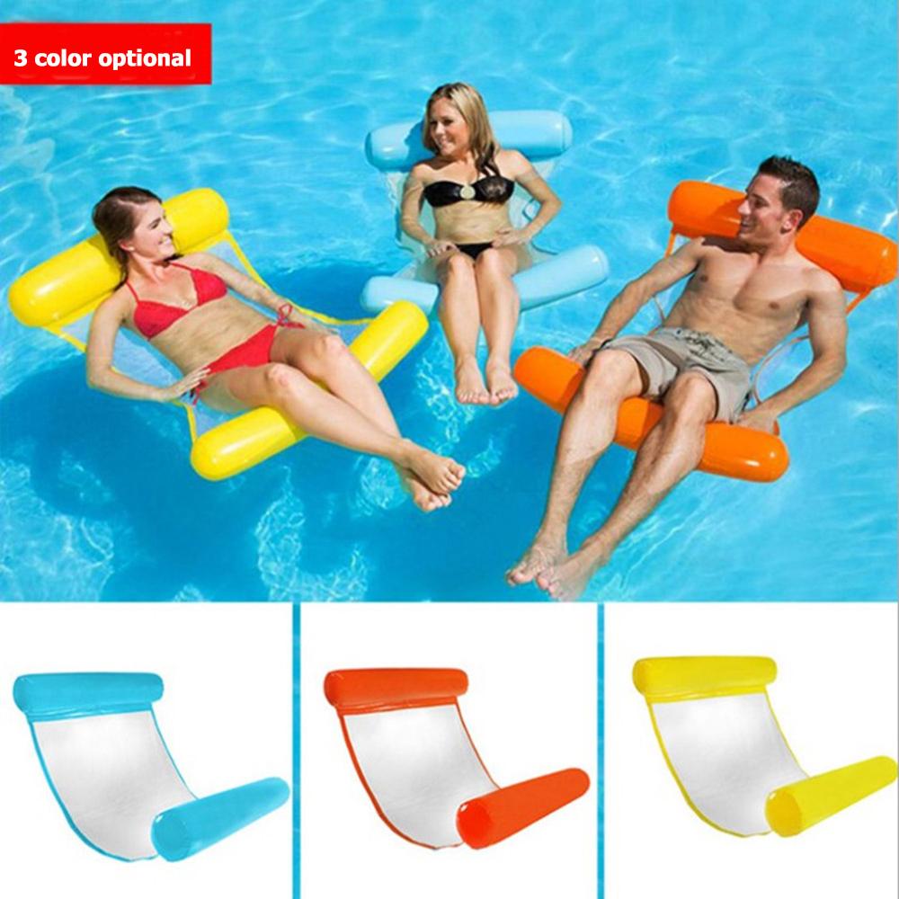 Summer Water Hammock In Air Mattress Swimming Pool Beach Floating Sleeping Cushion Foldable Inflatable Air Mattress Bed Chair