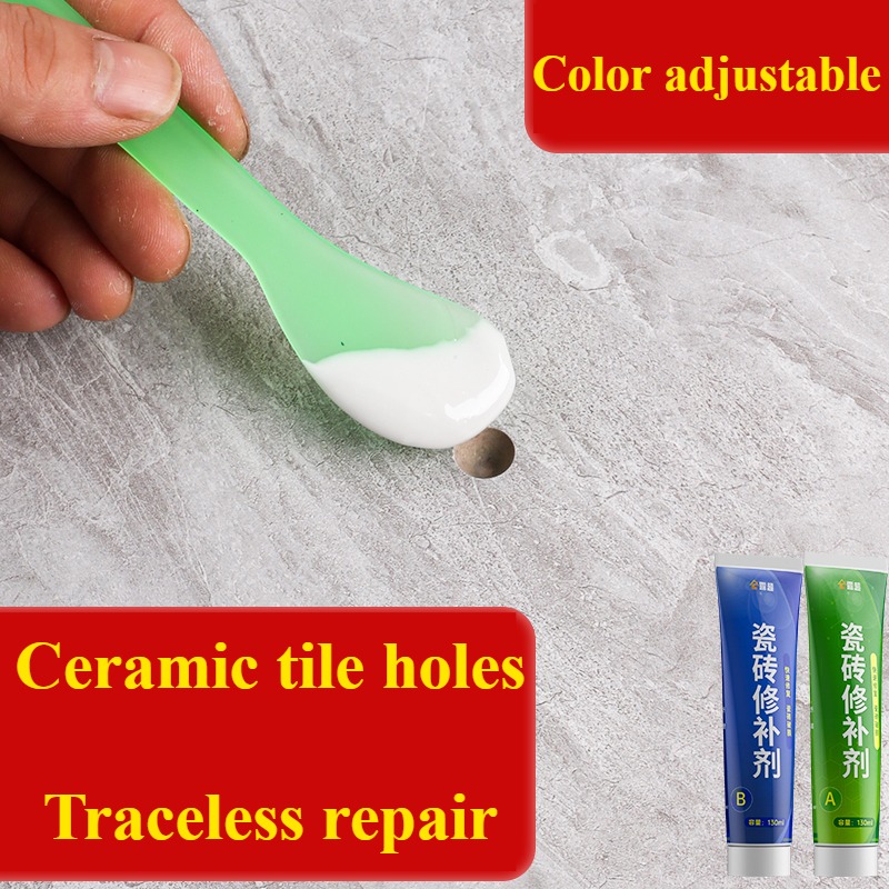 Kit de pasta de reparación de azulejos, juego de herramientas de reparación de ducha y azulejos para baño, pasta de grietas de cerámica de porcelana de fibra de vidrio para pared