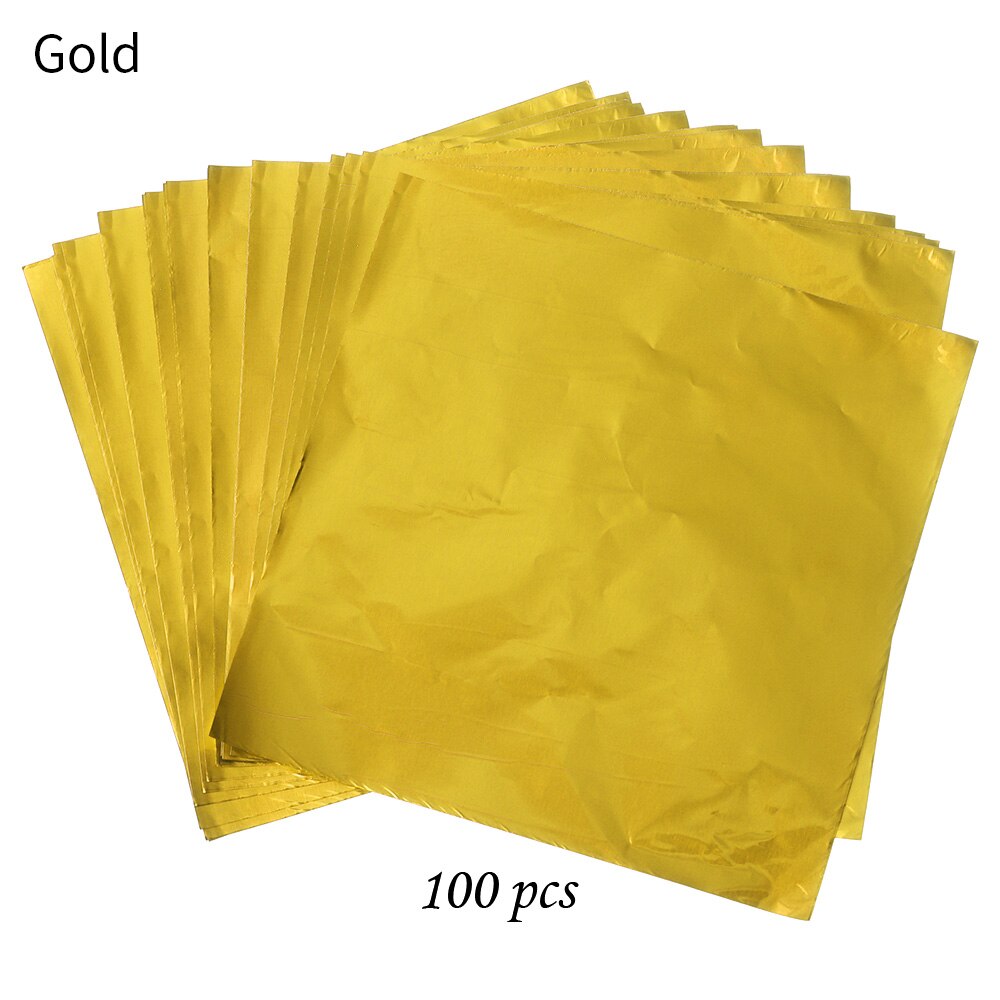 100 stücke 10x10cm Aluminium Folie Süssigkeit Schokolade Kekse Zinn Verpackung Papier DIY Metall Präge Handwerk Papier verpackung Papier
